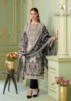 Zaid By Alok Cambric Cotton Printed Embroidery Dress Material 